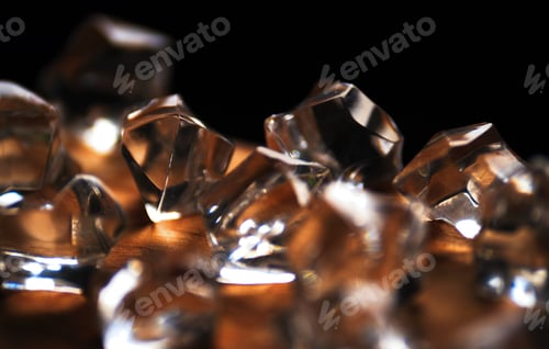 Preview: Close-up view the crystals on the wooden floor