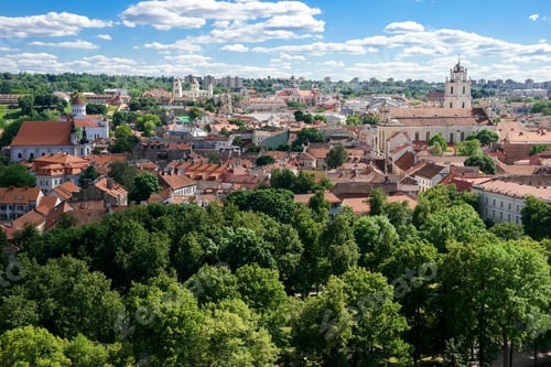 Preview: Aerial view of town.
