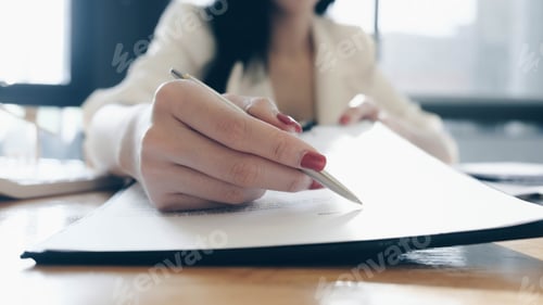 Preview: agents working in real estate investment and home insurance signing contracts in accordance with