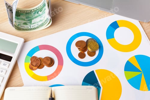 Preview: Financial accounting stock market graphs analysis close up