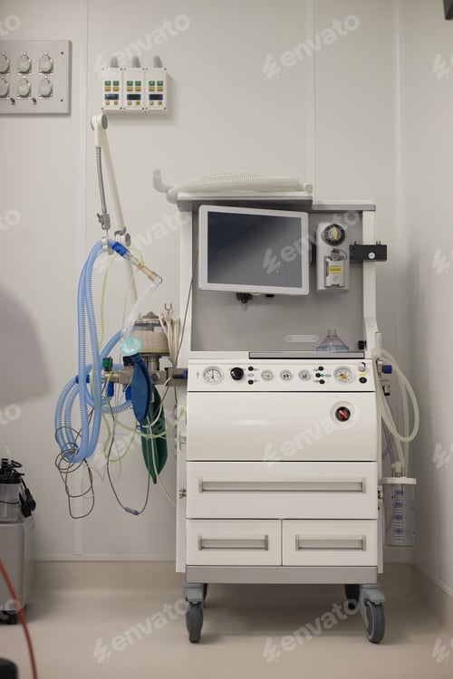 Preview: Modern Medical Ventilator in a Hospital Room
