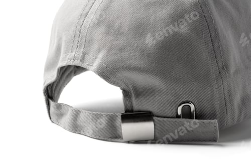 Preview: Gray Baseball Cap on White Background
