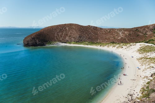 Vorschau: Aufgenommen vom Aussichtspunkt Balandra Beach in Baja California Sur, Mexiko.