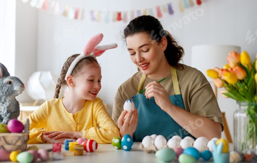 Preview: family preparing for Easter