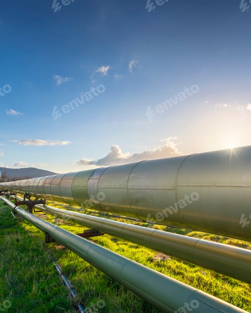 Preview: Geothermal Steam Pipeline at Sunset in Larderello, Tuscany
