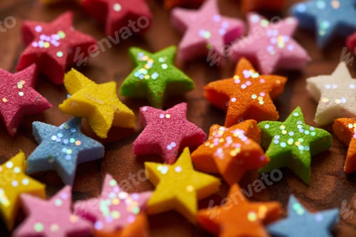 Preview: Colorful star shape ornaments with glittering