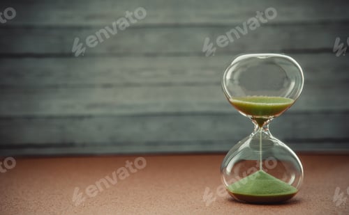 Preview: Sand running through the bulbs of an hourglass measuring the passing time in a countdown