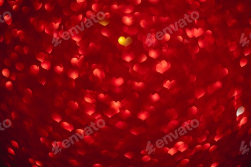 Preview: red background with heart-shaped highlights. Beautiful holiday background, background for postcards