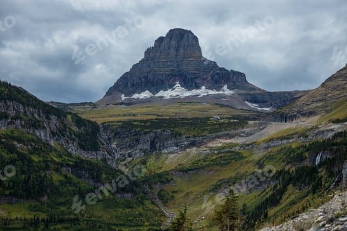 Preview: mountain peak with overcast sky