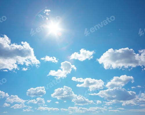 Preview: Clouds and Sun in a Blue Sky