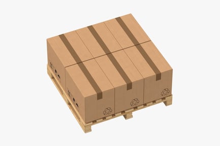 Preview: Stacked Cargo Boxes on Wooden Pallet