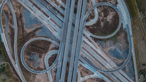 Preview: Aerial View of Highway Interchange with Loops