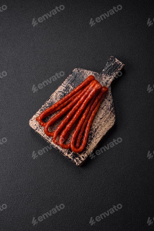 Preview: Delicious thin smoked hunting sausages with salt, spices and herbs