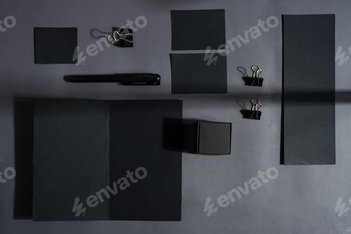 Preview: Mock-up black brochure and set for your creativity