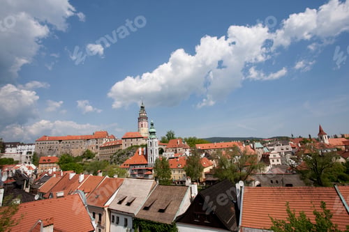 Preview: Rooftop view of Cesky Krumlov, Bohemia, Czech Republic