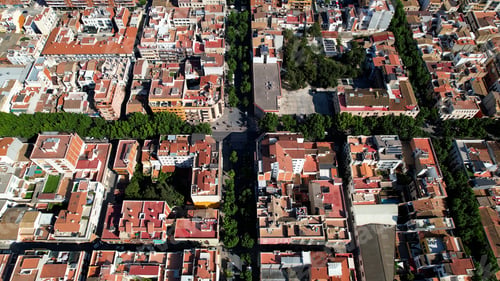 Preview: Aerial view of Vilanova i la Geltru in province of Barcelona, Catalonia, Spain