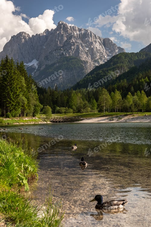 Preview: Lake Jasna in Kranjska Gora, Slovenia. Natural alpine landscape and scenic views