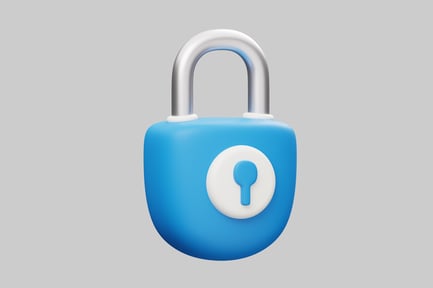 Preview: Blue cartoon padlock design element