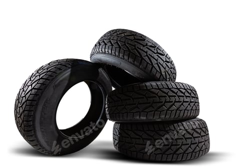 Preview: car tire on white background