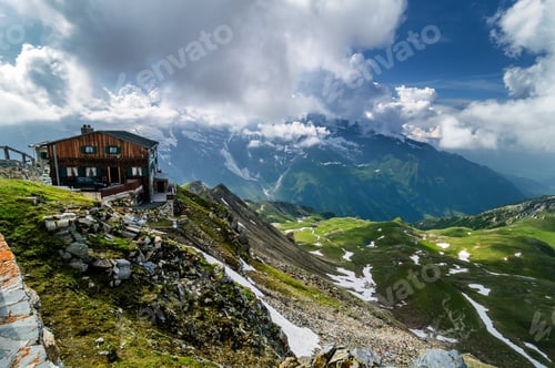 Preview: Detail of mountain landscape. Beautiful spring view at Grossglockner High Alpine.