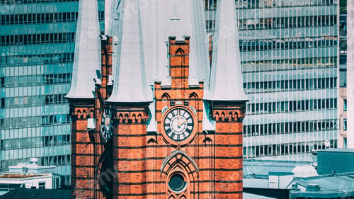 Vista previa: Stockholm, Sweden. Elevated View Of St. Clara Or Saint Klara Church In Summer Sunny Modern Cityscape