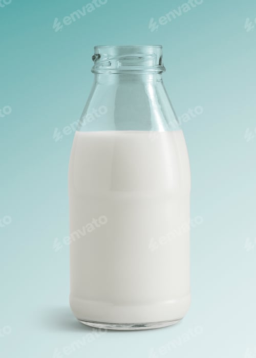Preview: Fresh milk in a glass bottle mockup