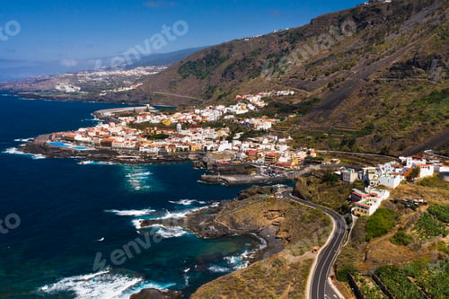 Preview: Beach in Tenerife, Canary Islands, Spain.Aerial view of Garachiko in the Canary Islands