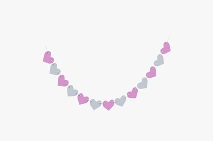 Preview: Romantic Heart Garland - Pink & Gray