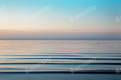 Preview: Beautiful light sunset over Baltic sea. Natural background. Latvia. Afterglow, evening calm on Sea