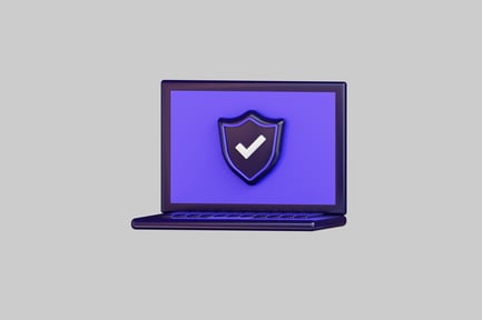 Preview: Laptop security shield checkmark