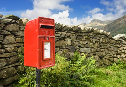 Preview: 48947,Red Mailbox in English Lake District