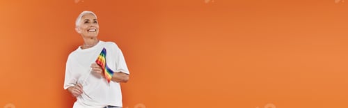 Preview: Stylish Lesbian Embraces Joy With Pride in Vibrant Orange Setting