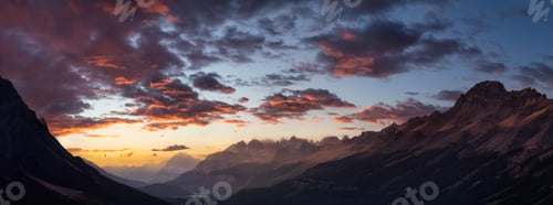 Preview: Canadian Rockies and Peyto Lake viewed from the top of a mountain