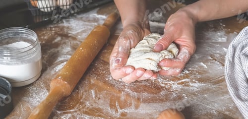 Preview: Easter, Baking, Easter cake. Kitchen at home and dough for baking, holiday cozy