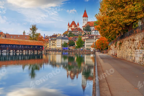Preview: Thun, Switzerland Cityscape in Autumn