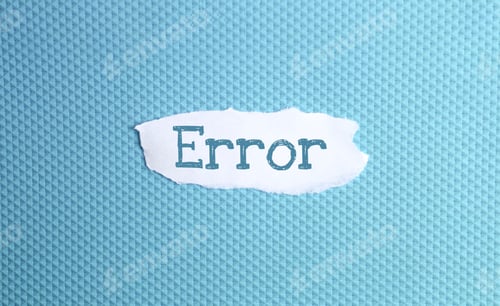 Preview: a torn paper written with inscription error on a blue background