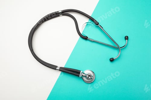 Preview: Medical Concept. Top view of stethoscope