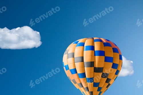 Preview: Hot air balloon against brilliant blue sky