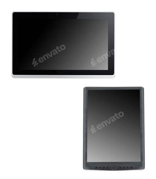 Preview: Portable e-book reader with tablet pc isolated