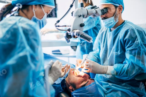 Preview: Team dental surgeons working in dental clinic.