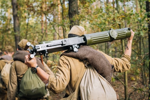 Preview: Men Dressed As Russian Soviet Red Army Infantry Soldiers Of Worl