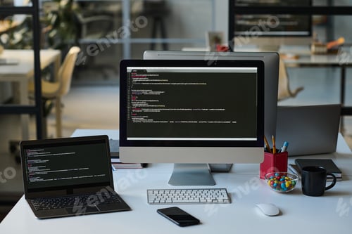 Preview: Workplace of programmer in IT office