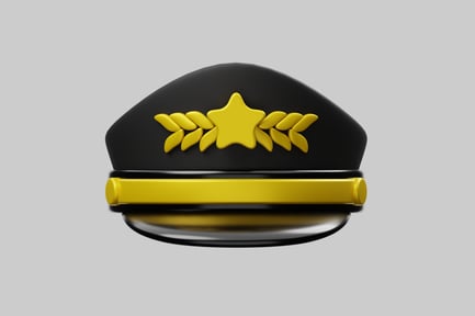 Preview: Captain hat black and gold