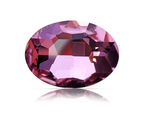 Preview: One pink shiny gemstone isolated on white