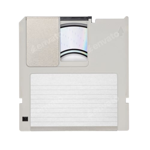 Preview: Magneto-optical drive disk or diskette isolated on white