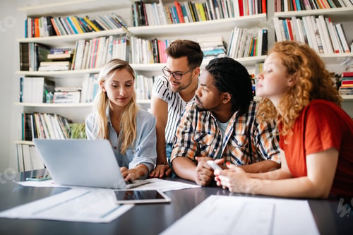 Preview: Group of diverse designers, business people brainstorming on meeting in office