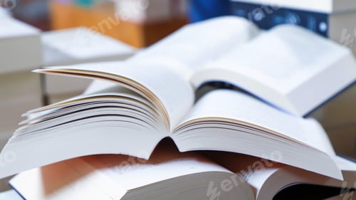 Preview: open book on table. back to school
