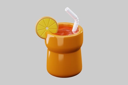Preview: Orange juice with straw and slice