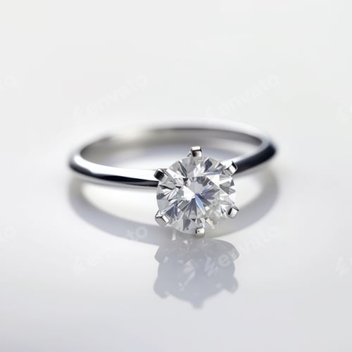 Preview: Beautiful diamond engagement ring on a white background.