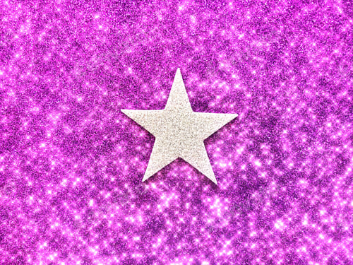Preview: Bright twinkly shining star on twinkling glittery purple lights background